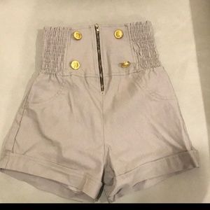 High Waisted Khaki Shorts